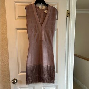 Elegant Mauve Fringe Dress
